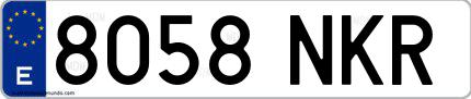 Ejemplo de matrícula española 8058 NKR