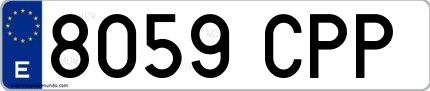 Ejemplo de matrícula española 8059 CPP