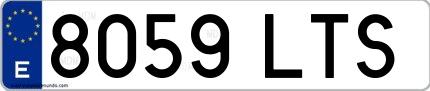 Ejemplo de matrícula española 8059 LTS