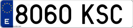 Ejemplo de matrícula española 8060 KSC