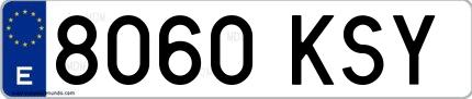 Ejemplo de matrícula española 8060 KSY