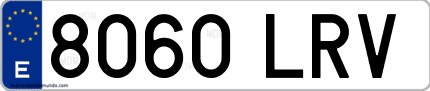 Ejemplo de matrícula de coche ordinaria 8060 LRV