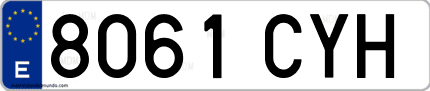 Ejemplo de matrícula de coche ordinaria 8061 CYH