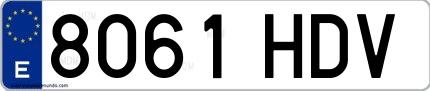 Ejemplo de matrícula española 8061 HDV