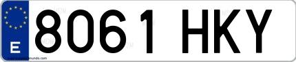 Ejemplo de matrícula española 8061 HKY