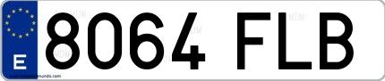 Ejemplo de matrícula española 8064 FLB
