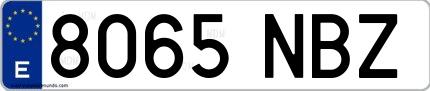 Ejemplo de matrícula española 8065 NBZ