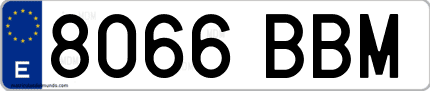 Ejemplo de matrícula de coche ordinaria 8066 BBM