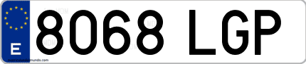 Ejemplo de matrícula de coche ordinaria 8068 LGP