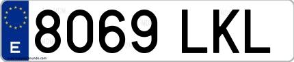 Ejemplo de matrícula española 8069 LKL