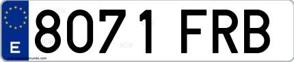 Ejemplo de matrícula española 8071 FRB