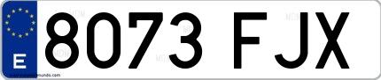 Ejemplo de matrícula española 8073 FJX