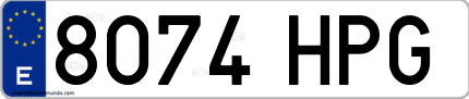 Ejemplo de matrícula de coche ordinaria 8074 HPG