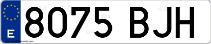 Ejemplo de matrícula de coche ordinaria 8075 BJH