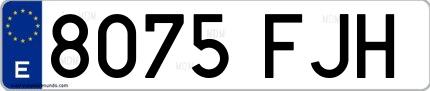 Ejemplo de matrícula española 8075 FJH