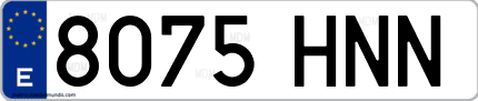Ejemplo de matrícula de coche ordinaria 8075 HNN