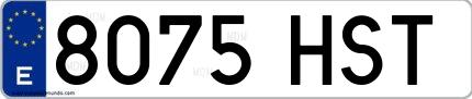 Ejemplo de matrícula española 8075 HST