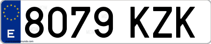 Ejemplo de matrícula de coche ordinaria 8079 KZK