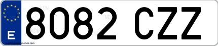 Ejemplo de matrícula española 8082 CZZ