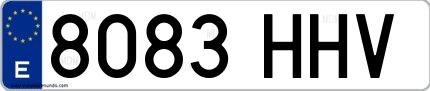 Ejemplo de matrícula española 8083 HHV