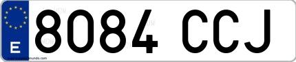 Ejemplo de matrícula española 8084 CCJ