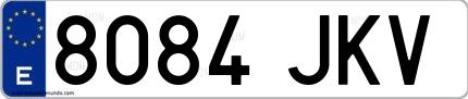 Ejemplo de matrícula española 8084 JKV
