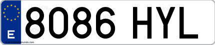 Ejemplo de matrícula de coche ordinaria 8086 HYL