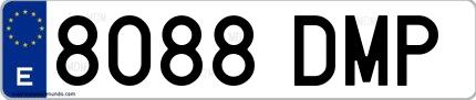 Ejemplo de matrícula española 8088 DMP