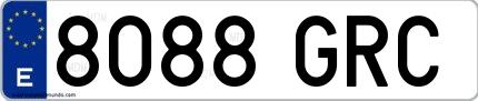 Ejemplo de matrícula española 8088 GRC
