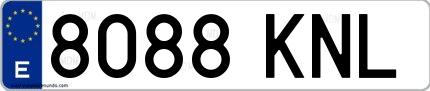 Ejemplo de matrícula española 8088 KNL