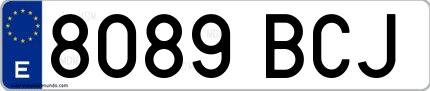 Ejemplo de matrícula española 8089 BCJ