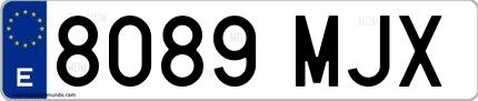 Ejemplo de matrícula española 8089 MJX