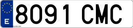 Ejemplo de matrícula de coche ordinaria 8091 CMC