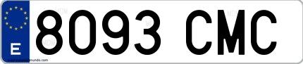 Ejemplo de matrícula española 8093 CMC