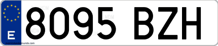Ejemplo de matrícula de coche ordinaria 8095 BZH