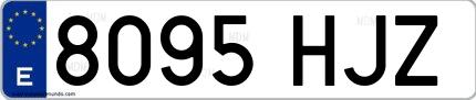 Ejemplo de matrícula española 8095 HJZ