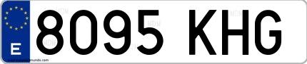 Ejemplo de matrícula española 8095 KHG