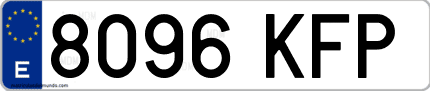 Ejemplo de matrícula de coche ordinaria 8096 KFP