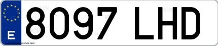 Ejemplo de matrícula española 8097 LHD