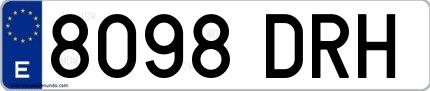 Ejemplo de matrícula española 8098 DRH