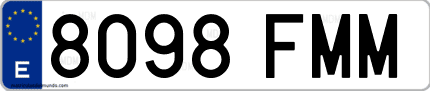 Ejemplo de matrícula de coche ordinaria 8098 FMM