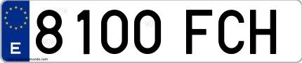 Ejemplo de matrícula española 8100 FCH