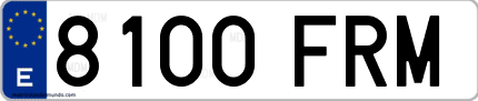 Ejemplo de matrícula de coche ordinaria 8100 FRM