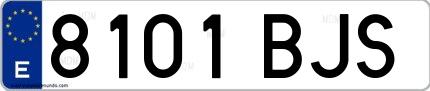 Ejemplo de matrícula española 8101 BJS
