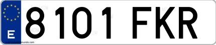 Ejemplo de matrícula española 8101 FKR