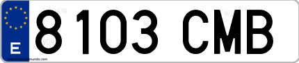 Ejemplo de matrícula de coche ordinaria 8103 CMB
