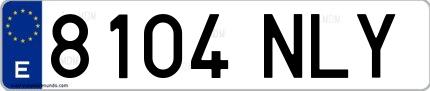 Ejemplo de matrícula española 8104 NLY