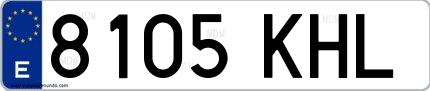 Ejemplo de matrícula española 8105 KHL