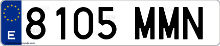 Ejemplo de matrícula de coche ordinaria 8105 MMN