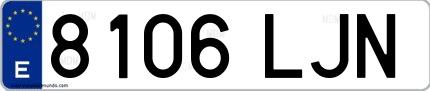 Ejemplo de matrícula española 8106 LJN